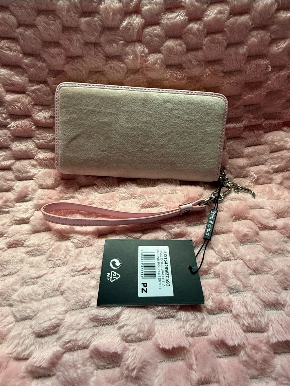 Juicy Couture UK Long Wallet Beige / Pink **Born In Glamorous USA** design! NWT! - Picture 6 of 10